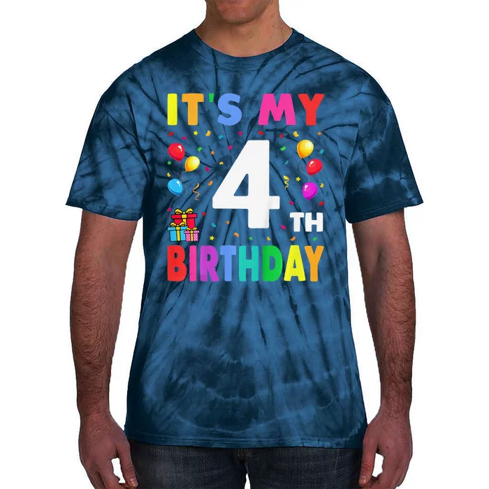 ItS My 4th Birthday 4 Four Happy Birthday Tie-Dye T-Shirt