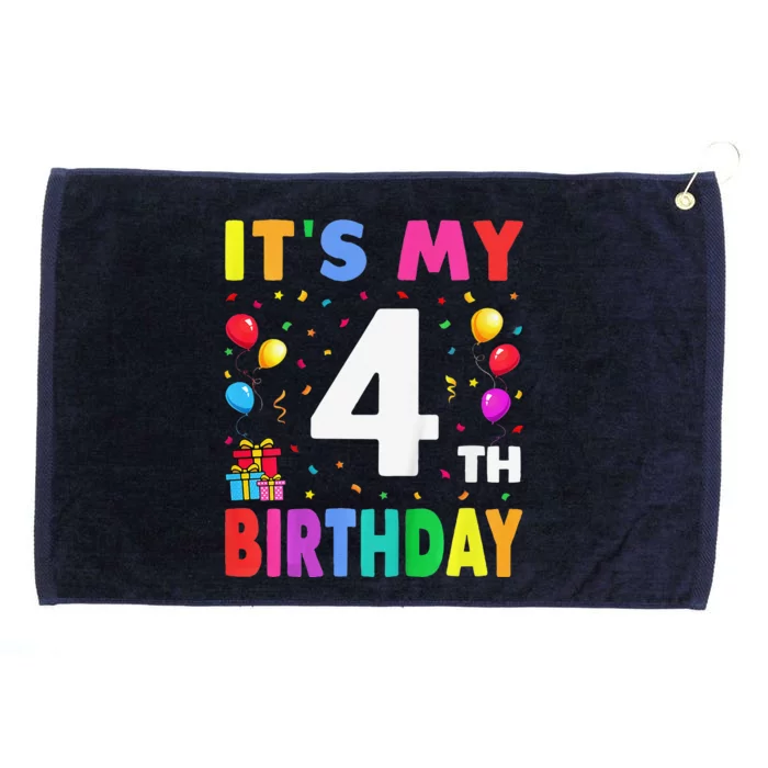 ItS My 4th Birthday 4 Four Happy Birthday Grommeted Golf Towel