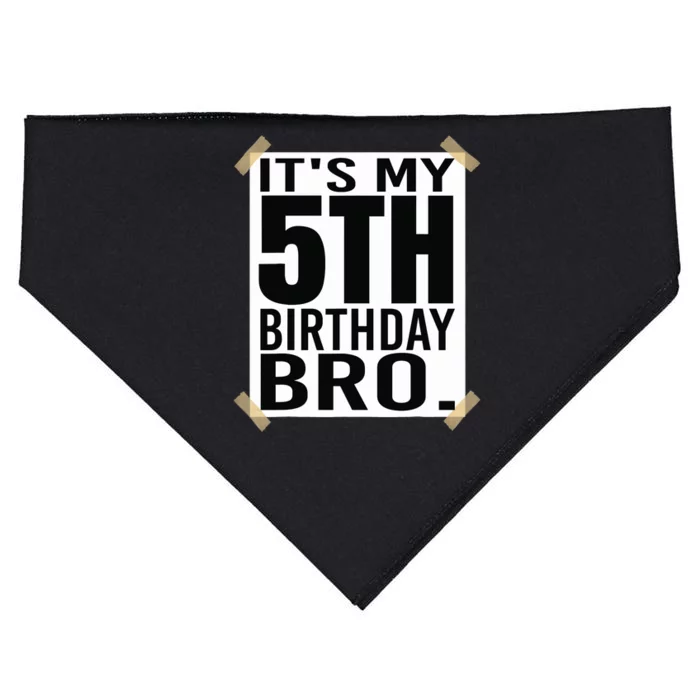 It's My 5nd Birthday Bro Fifth Birthday Party Boys Girls USA-Made Doggie Bandana