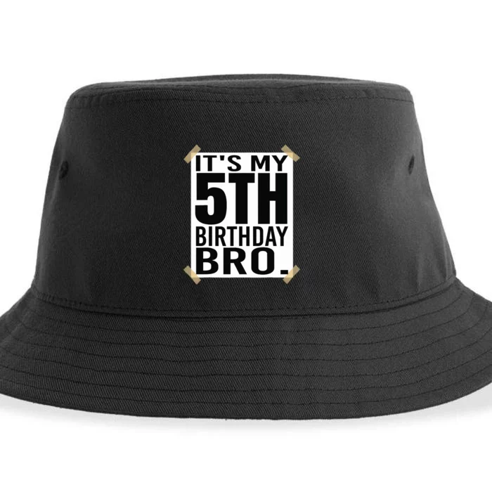 It's My 5nd Birthday Bro Fifth Birthday Party Boys Girls Sustainable Bucket Hat