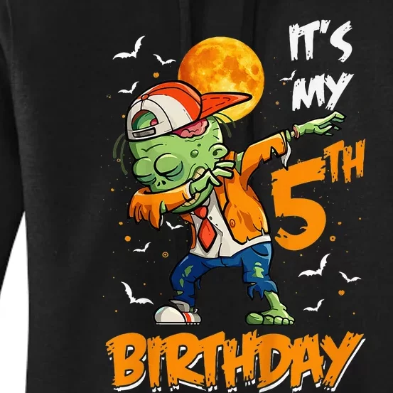 Its My 5th Birthday Dabbing Zombie Halloween Costume Women's Pullover Hoodie