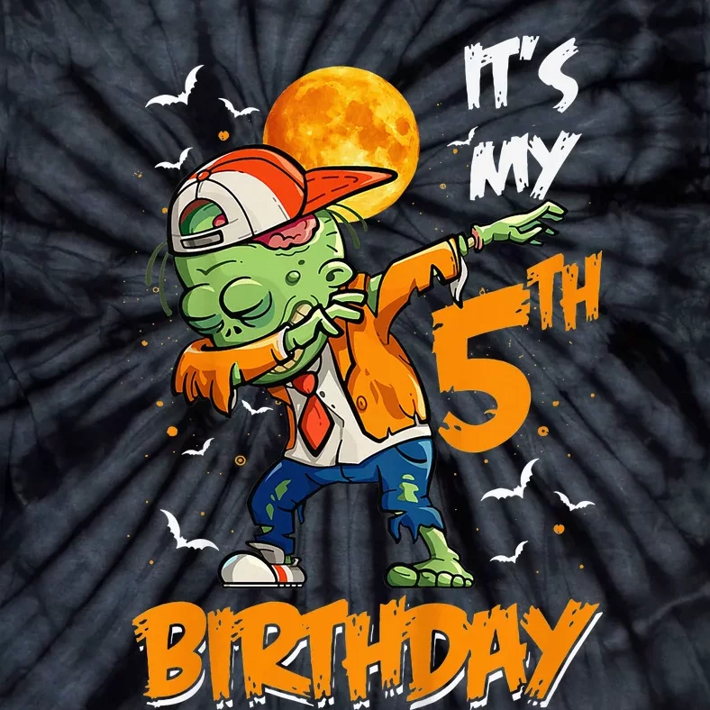 Its My 5th Birthday Dabbing Zombie Halloween Costume Tie-Dye T-Shirt