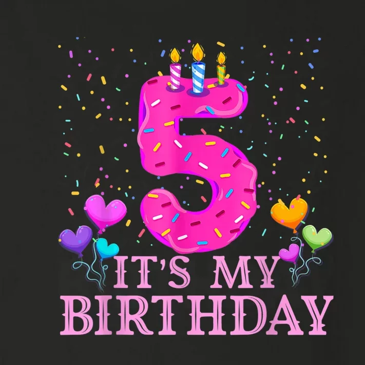 It's My 5th Birthday Sweet donut Happy 5 Year Old Toddler Long Sleeve Shirt