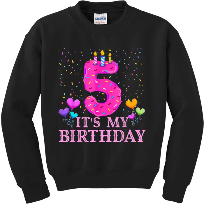 It's My 5th Birthday Sweet donut Happy 5 Year Old Kids Sweatshirt