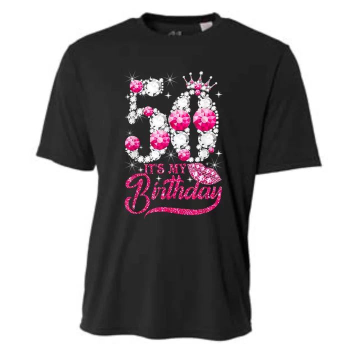 It's My 50th Birthday Queen 50 Years Old Shoes Crown Diamond Cooling Performance Crew T-Shirt