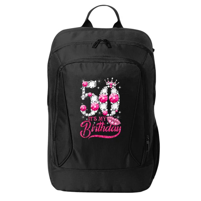 It's My 50th Birthday Queen 50 Years Old Shoes Crown Diamond City Backpack