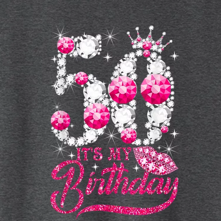 It's My 50th Birthday Queen 50 Years Old Shoes Crown Diamond Women's Crop Top Tee