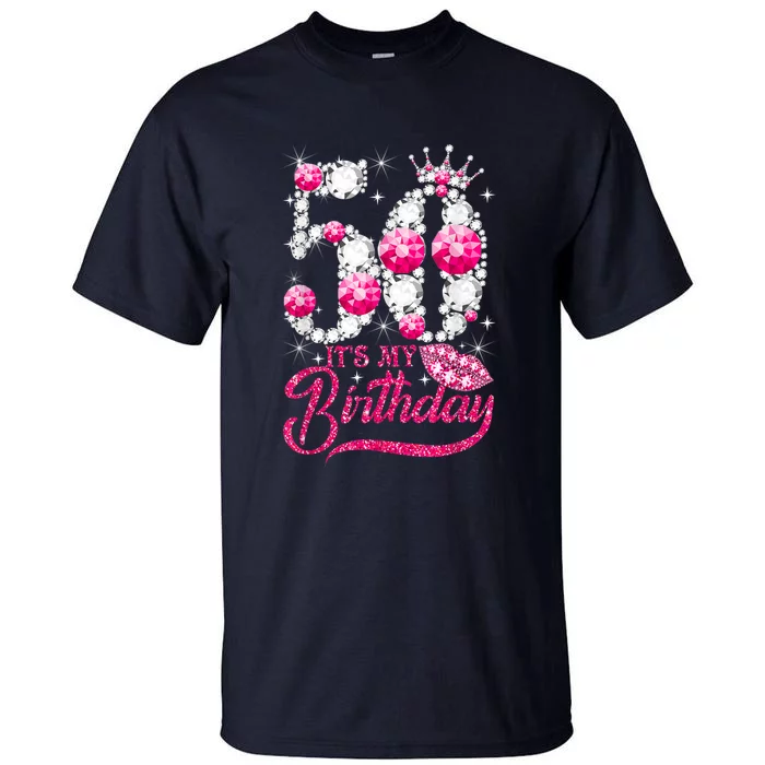 It's My 50th Birthday Queen 50 Years Old Shoes Crown Diamond Tall T-Shirt