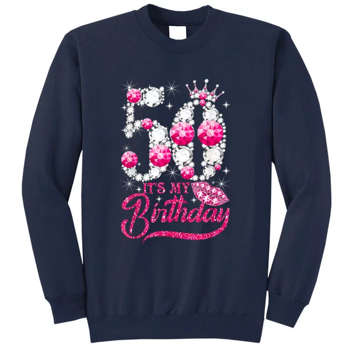 It's My 50th Birthday Queen 50 Years Old Shoes Crown Diamond Tall Sweatshirt