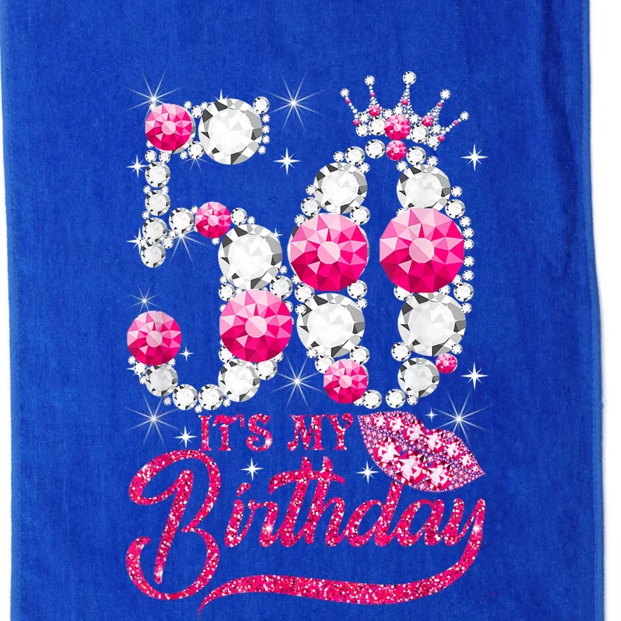 It's My 50th Birthday Queen 50 Years Old Shoes Crown Diamond Platinum Collection Golf Towel