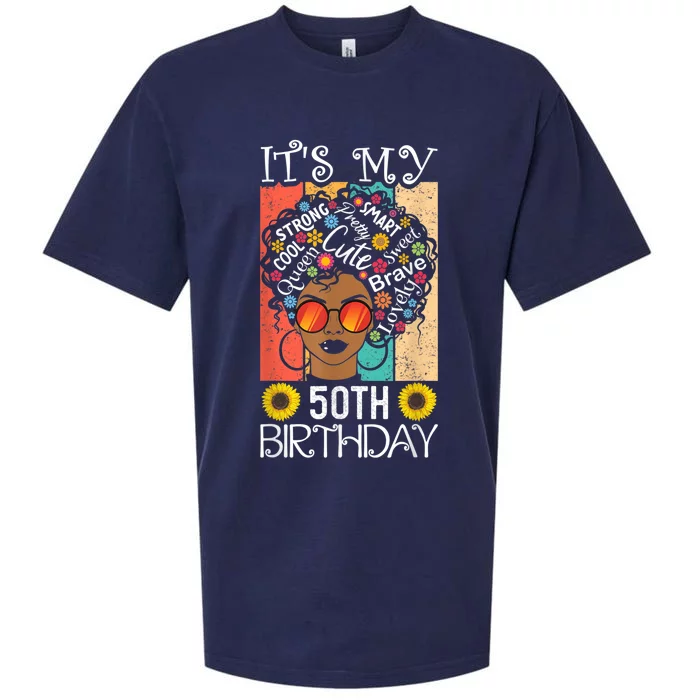 It's My 50th Birthday African American Black Woman 50 Years Sueded Cloud Jersey T-Shirt