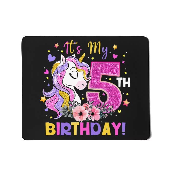 Its My 5th Birthday Unicorn 5 Years Old Gifts Ns Mousepad