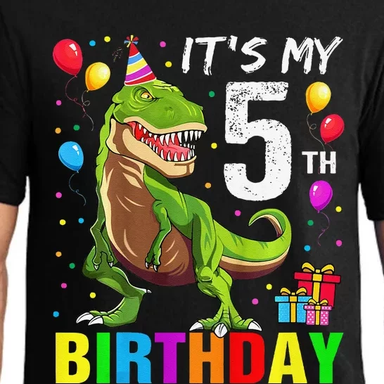 ItS My 5th Birthday Happy 5 Year Trex Pajama Set