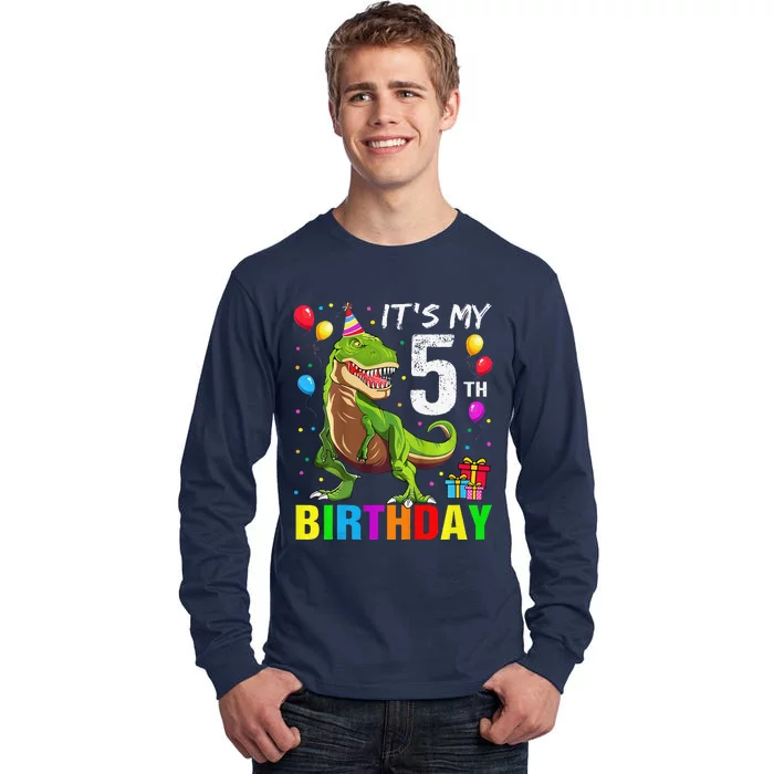 ItS My 5th Birthday Happy 5 Year Trex Tall Long Sleeve T-Shirt