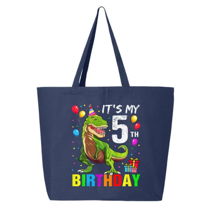 ItS My 5th Birthday Happy 5 Year Trex 25L Jumbo Tote