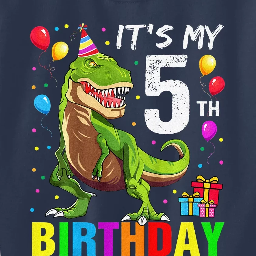 ItS My 5th Birthday Happy 5 Year Trex Kids Sweatshirt