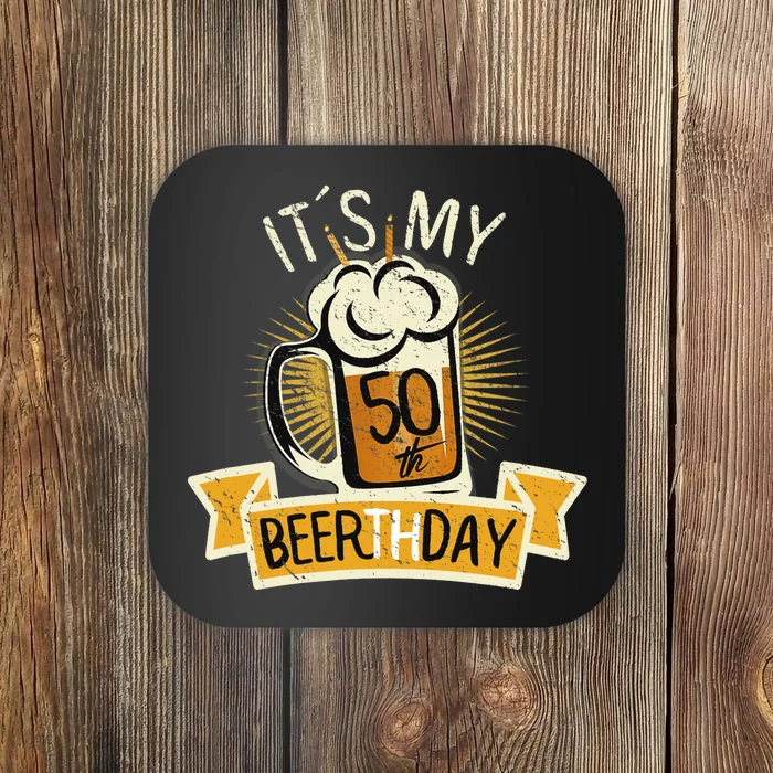 It's my 50th Beerth Day Birthday Beer Candle Coaster