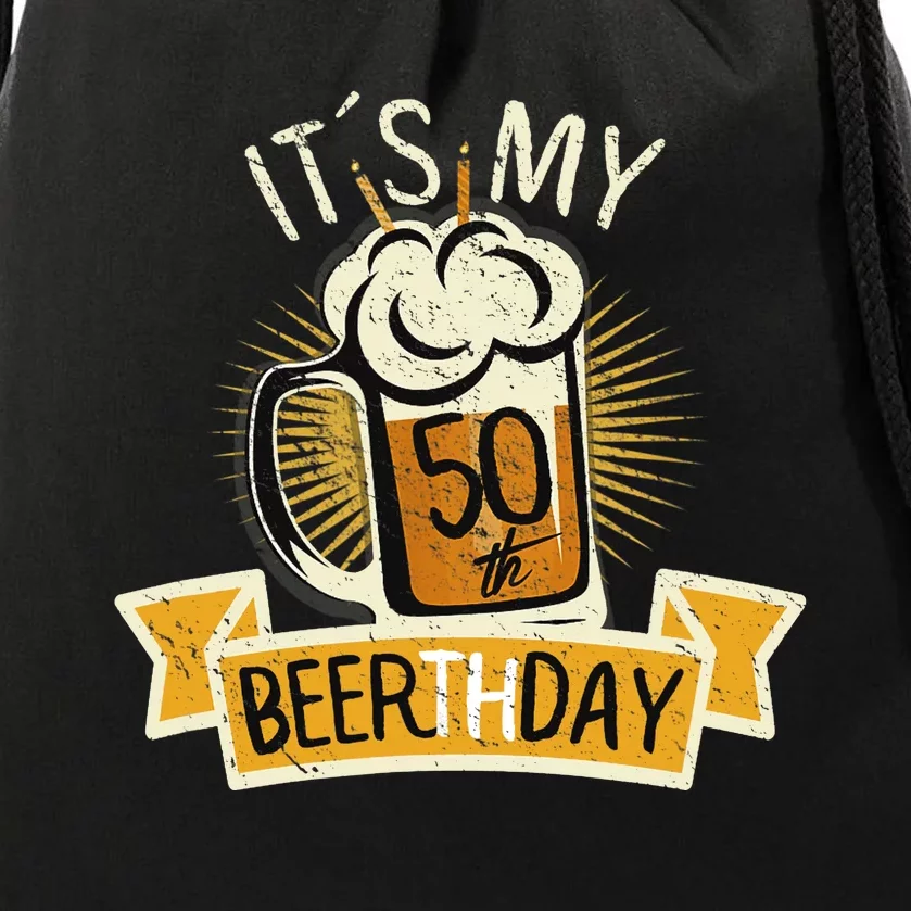 It's my 50th Beerth Day Birthday Beer Candle Drawstring Bag