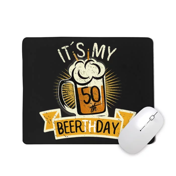 It's my 50th Beerth Day Birthday Beer Candle Mousepad