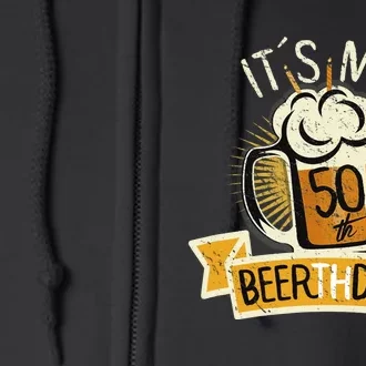 It's my 50th Beerth Day Birthday Beer Candle Full Zip Hoodie