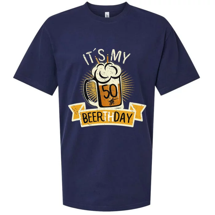 It's my 50th Beerth Day Birthday Beer Candle Sueded Cloud Jersey T-Shirt