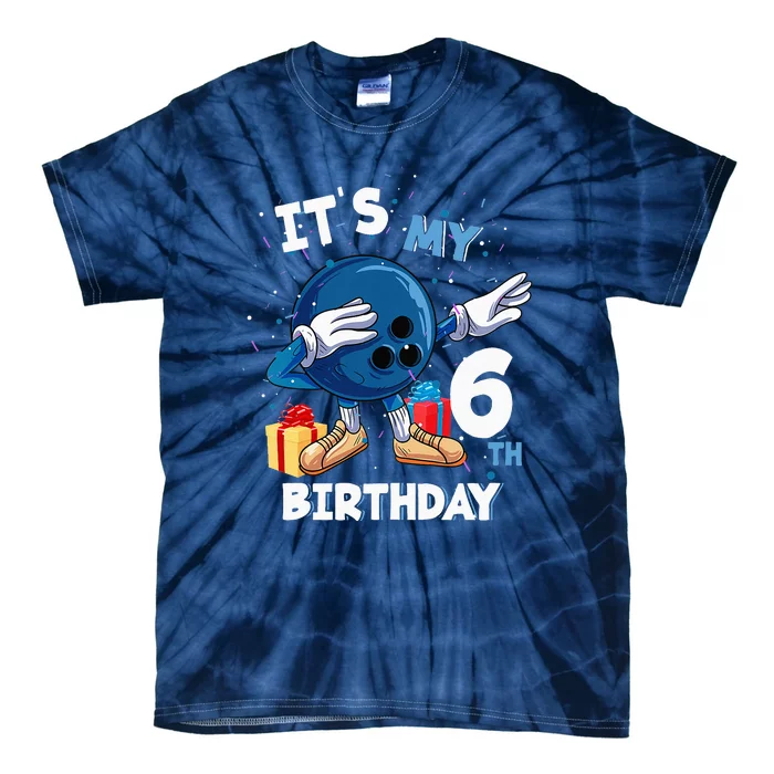 Its My 6th Birthday 6 Year Old Bowling Birthday Tie-Dye T-Shirt