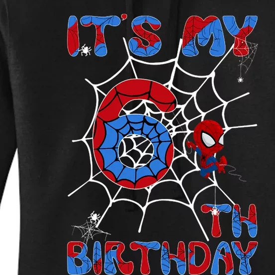 Its My 6th Birthday Spider Web 6 Year Old Women's Pullover Hoodie