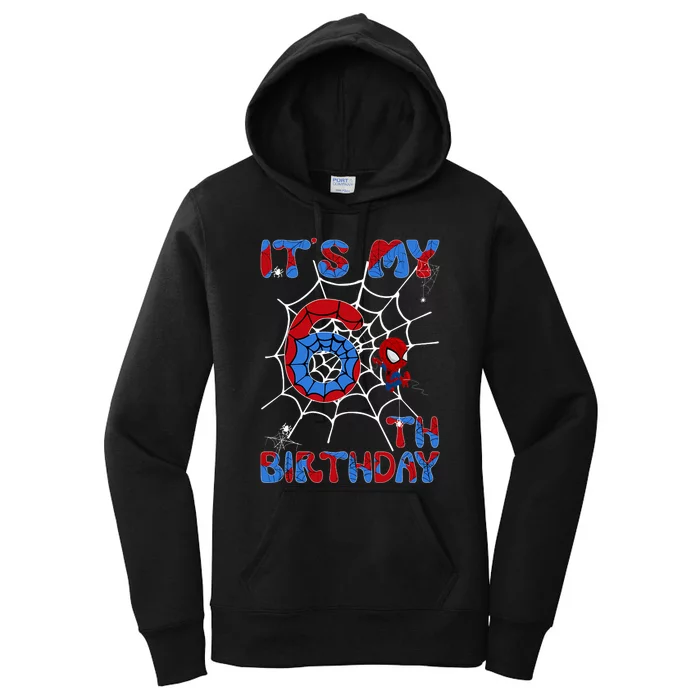 Its My 6th Birthday Spider Web 6 Year Old Women's Pullover Hoodie