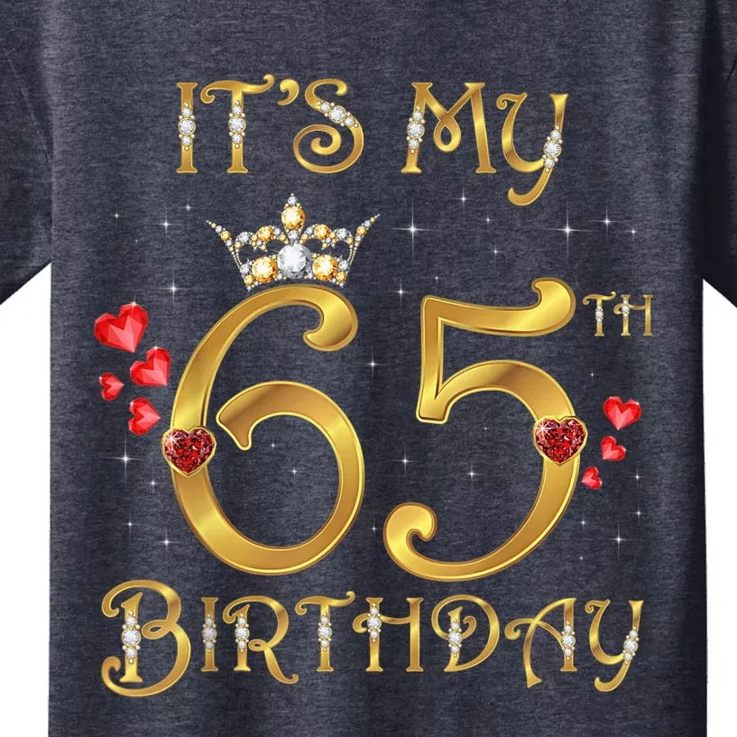 It's My 65th Birthday, 65 Years Old, 65th Birthday Queen Kids T-Shirt