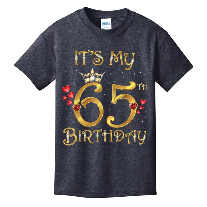 It's My 65th Birthday, 65 Years Old, 65th Birthday Queen Kids T-Shirt