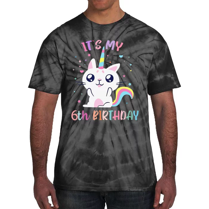 Its My 6 Birthday Caticorn Outfits For Tie-Dye T-Shirt