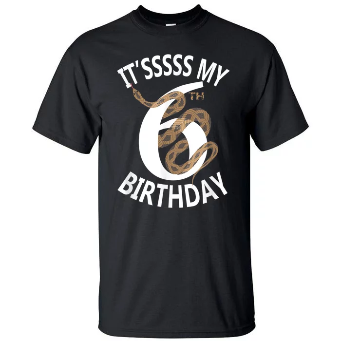 Its My 6th Birthday 6 Years Old Snake Boy And Girl Party Tall T-Shirt