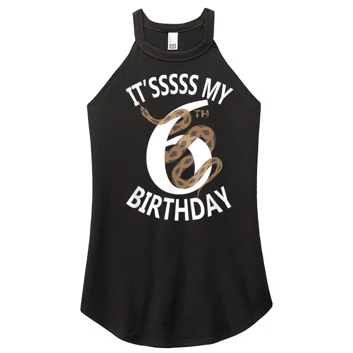 Its My 6th Birthday 6 Years Old Snake Boy And Girl Party Women’s Perfect Tri Rocker Tank