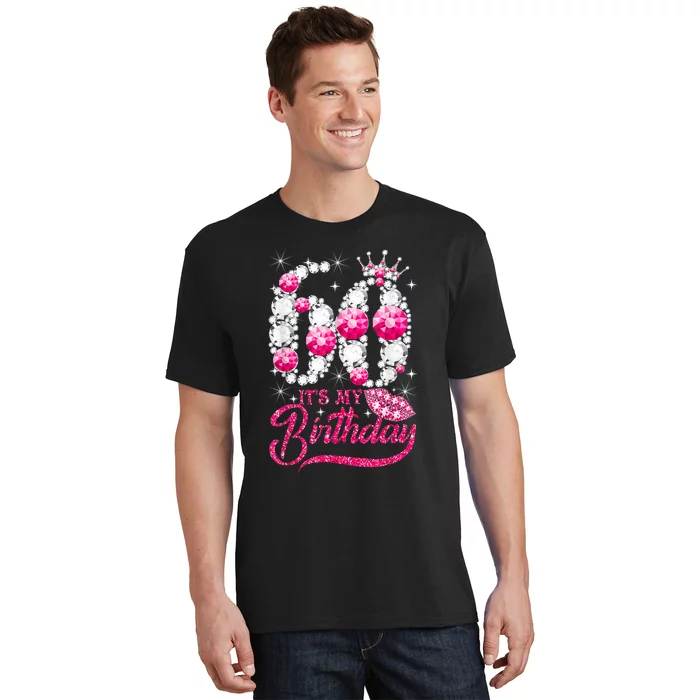 It's My 60th Birthday Cute Gift Queen 60 Years Old Shoes Crown Diamond Gift T-Shirt