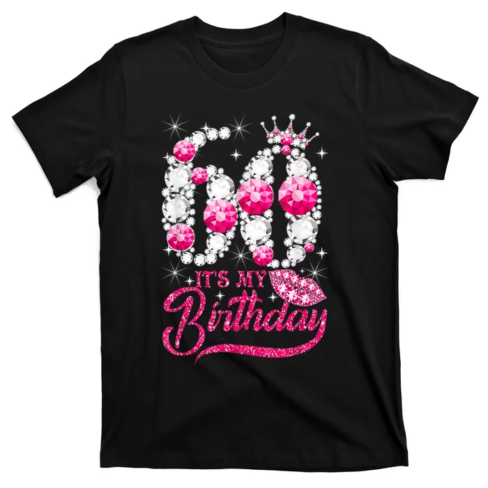 It's My 60th Birthday Cute Gift Queen 60 Years Old Shoes Crown Diamond Gift T-Shirt