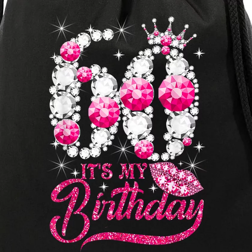 It's My 60th Birthday Cute Gift Queen 60 Years Old Shoes Crown Diamond Gift Drawstring Bag