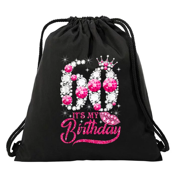 It's My 60th Birthday Cute Gift Queen 60 Years Old Shoes Crown Diamond Gift Drawstring Bag