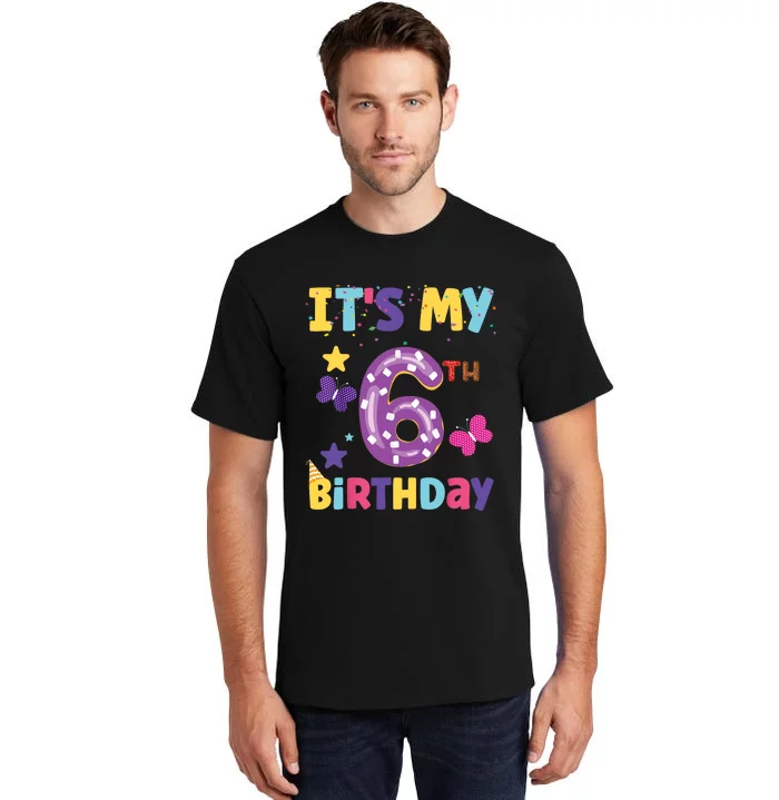 Its My 6th Birthday Sweet Dunat Girl Funny 6 Year Old Tall T-Shirt