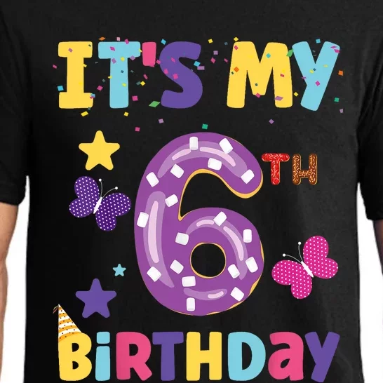 Its My 6th Birthday Sweet Dunat Girl Funny 6 Year Old Pajama Set