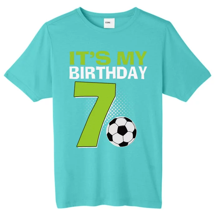 ItS My 7th Birthday Boy Soccer Football 7 Years Old ChromaSoft Performance T-Shirt