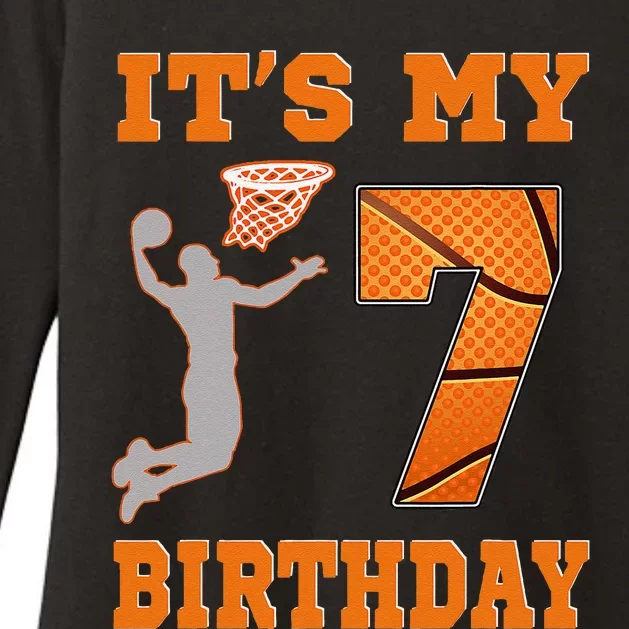 ItS My 7th Birthday Basketball Dunk Boy 7 Years Old Womens CVC Long Sleeve Shirt