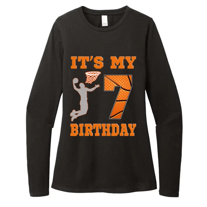 ItS My 7th Birthday Basketball Dunk Boy 7 Years Old Womens CVC Long Sleeve Shirt