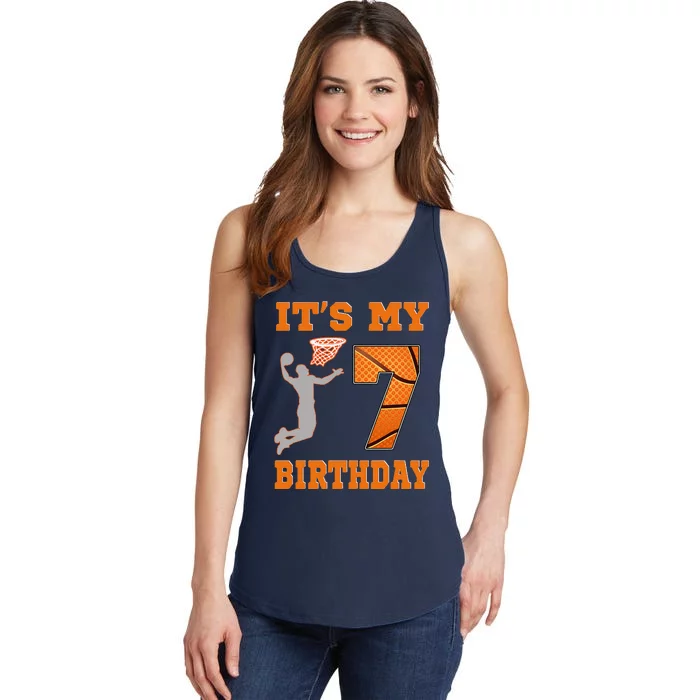 ItS My 7th Birthday Basketball Dunk Boy 7 Years Old Ladies Essential Tank