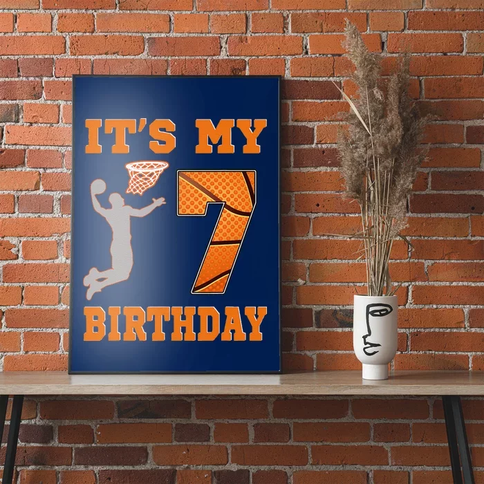 ItS My 7th Birthday Basketball Dunk Boy 7 Years Old Poster