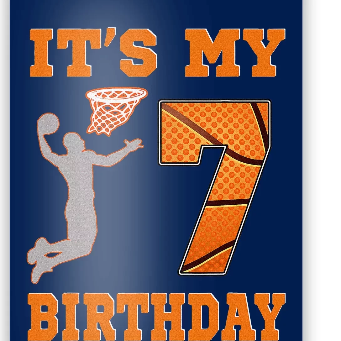 ItS My 7th Birthday Basketball Dunk Boy 7 Years Old Poster