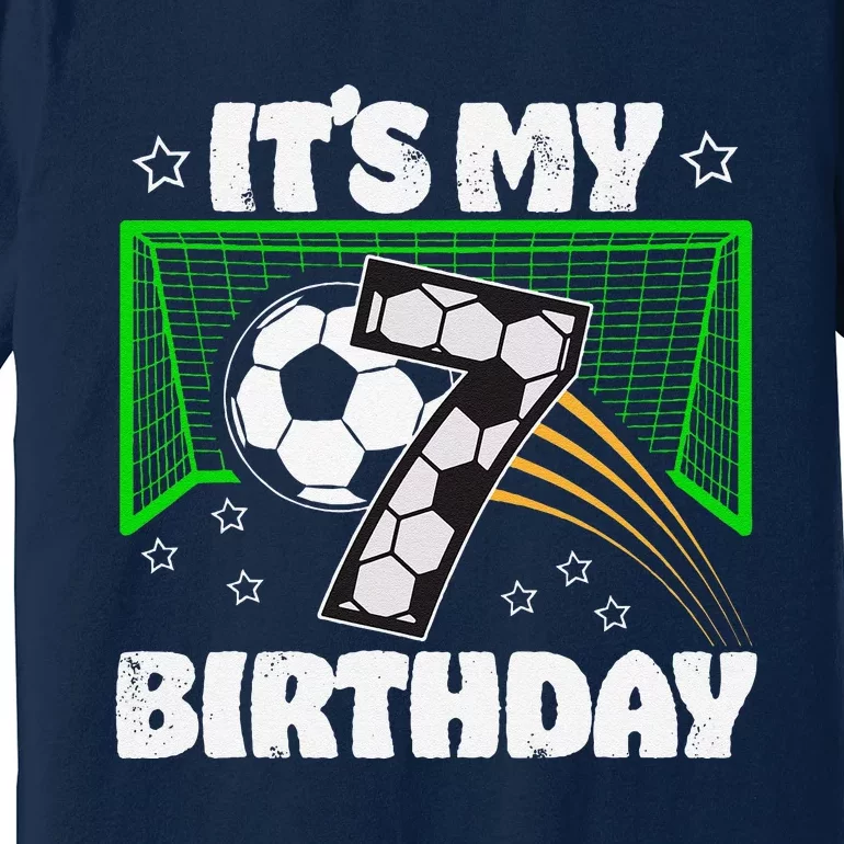 ItS My 7th Birthday Boy Soccer Football 7 Years Old Premium T-Shirt