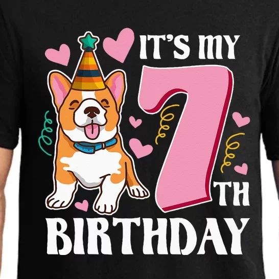 Its My 7th Birthday Dog Theme Bday Party Celebration Pajama Set