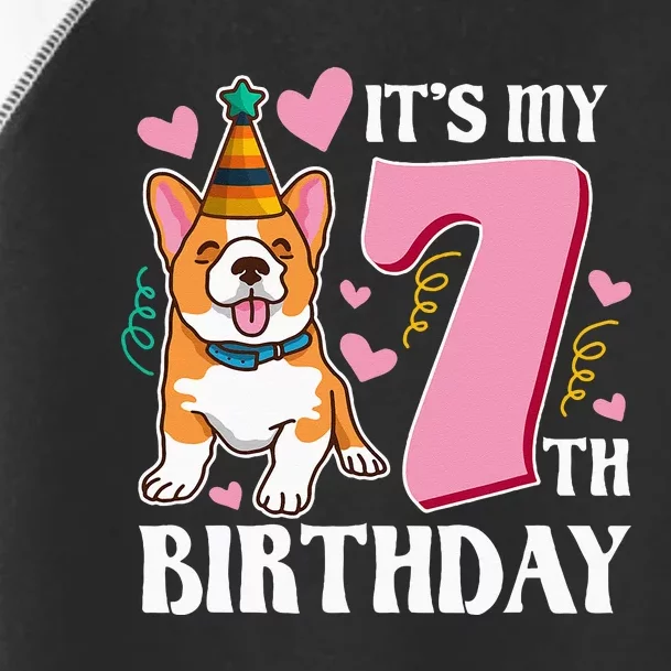 Its My 7th Birthday Dog Theme Bday Party Celebration Toddler Fine Jersey T-Shirt