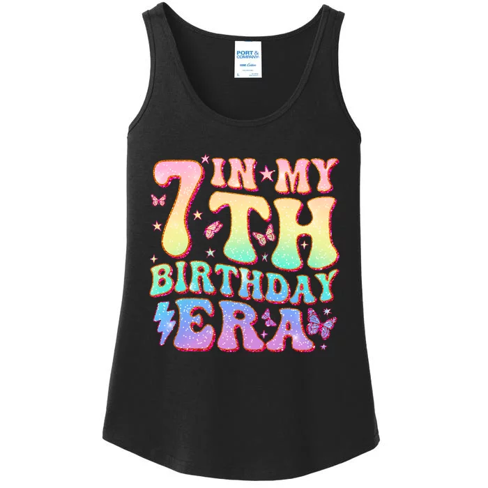 In My 7th Birthday Era Seven Bday 7 Year Old Birthday Girl Ladies Essential Tank