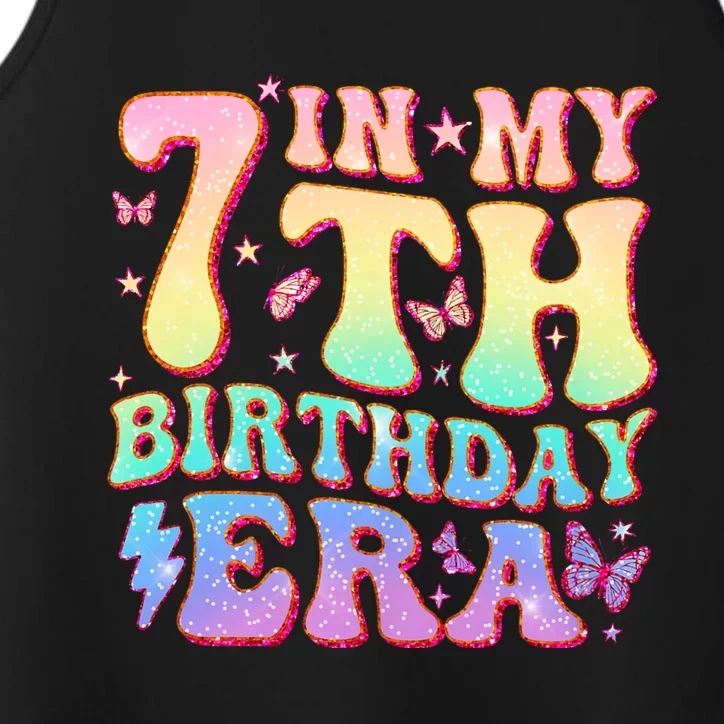 In My 7th Birthday Era Seven Bday 7 Year Old Birthday Girl Performance Tank